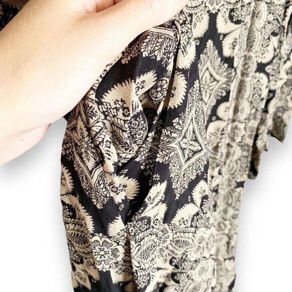 Zimmermann Women's Mini Shift Geometric Pattern Dress Sz 1 Lace Up Front Viscose - Picture 8 of 16